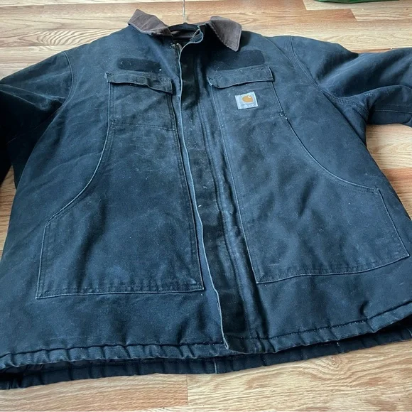 Vintage Carhartt Barn Chore Coat Size XL Black
